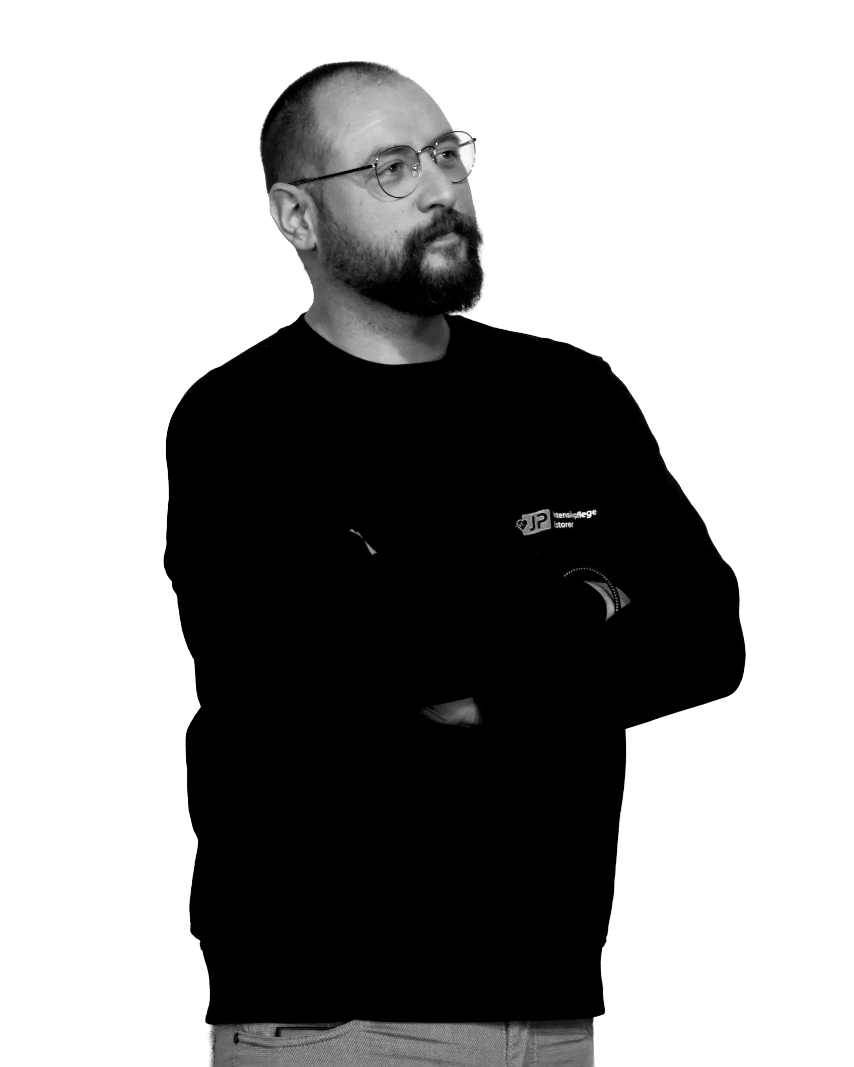 Portrait Tobias Estorer schwarz und weiß